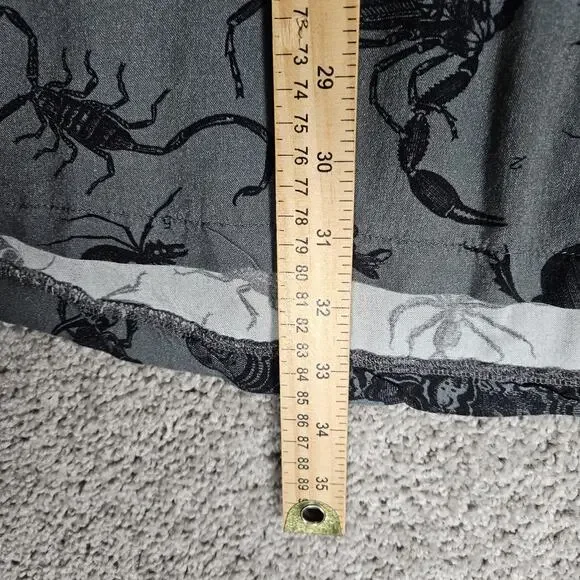 Disturbia Dress Womens 2 Gray Parasite Smock Mini Insects AOP Goth Feminine - Picture 9 of 16